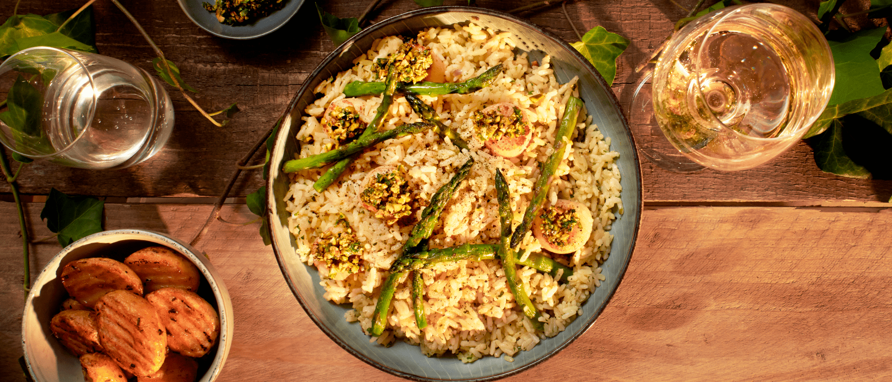 Noix de Saint-Jacques avec riz au champagne